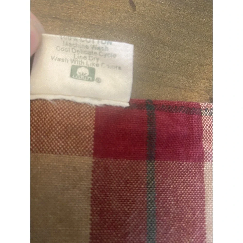 Park Designs Christmas Wreath Plaid Placemats Set of 12 Red Tan Cotton Size‎ OS